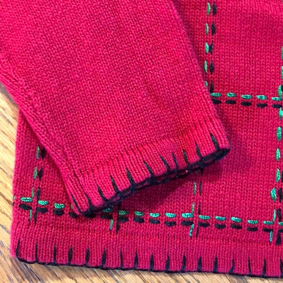 Vtg Ugly Xmas sweater Christmas cardi plaid knit - Picture 6 of 8